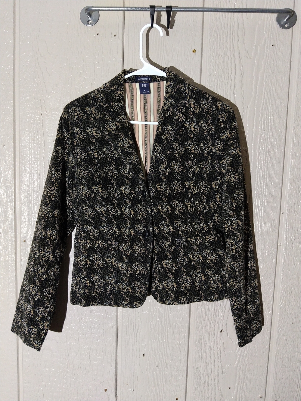GAP Stretch Corduroy Floral Blazer Jacket